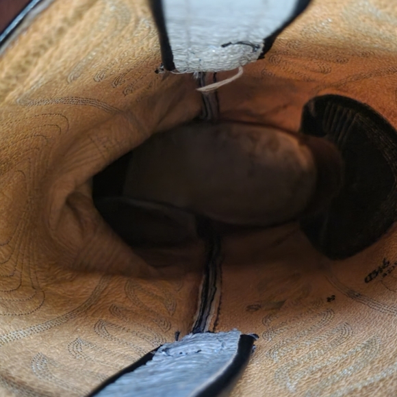 TONY LAMA 8056 Gray & Blue  Leather Western Cowboy Boots Men's 9.5D - Picture 7 of 9